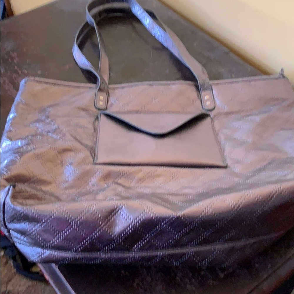 Xlarge quilted metallic tote bag